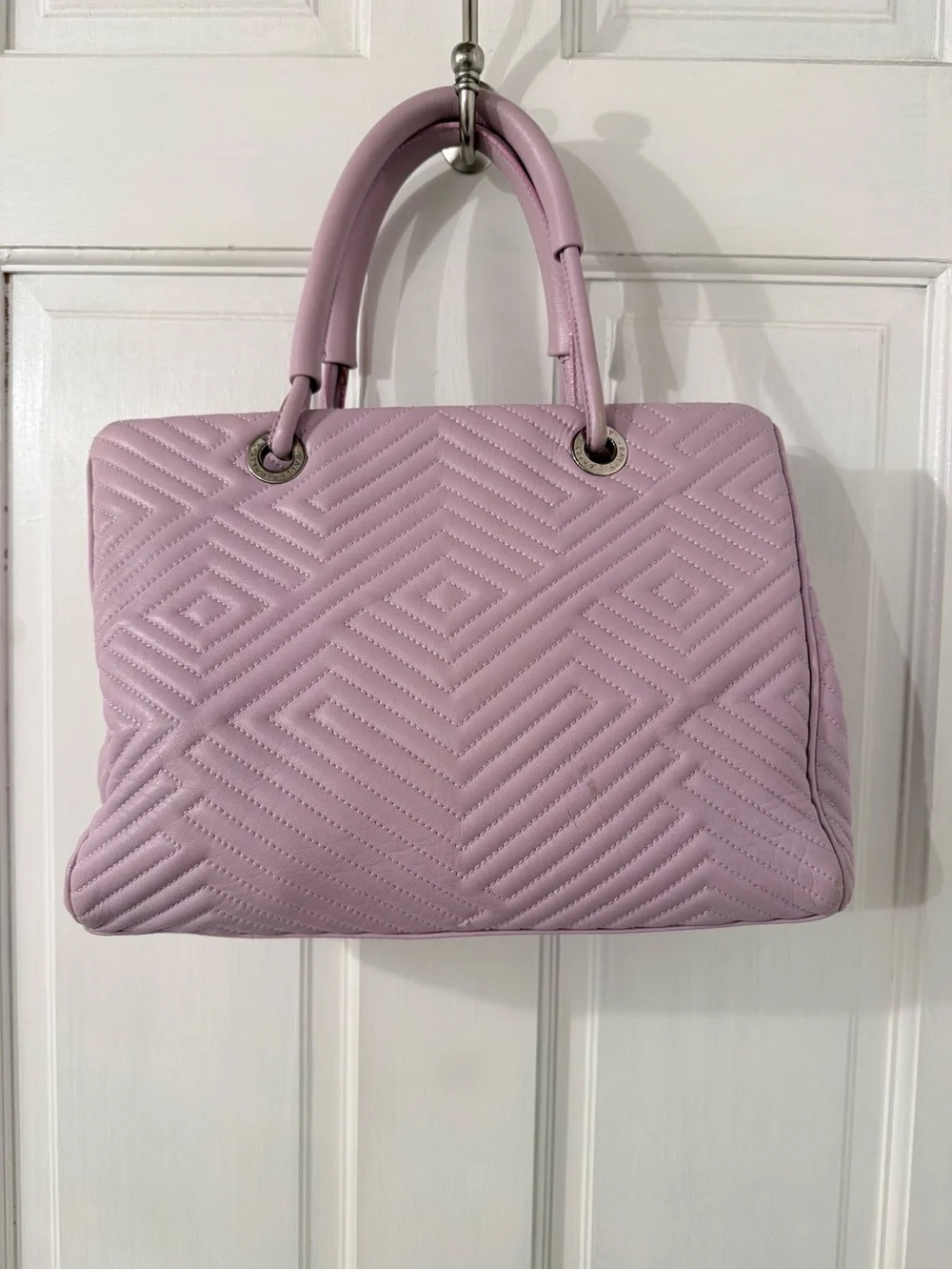 Bally Quilted Lavender Manuela Tote with Tassel